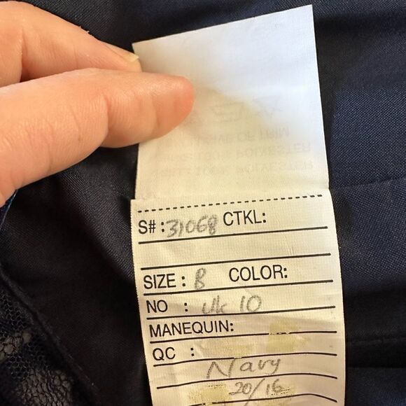 Morilee Madeline Lace and Satin Bridesmaid Dress with V-Back Navy Blue 8 - Picture 8 of 8